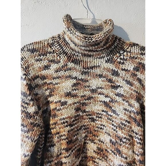 Columbia Sweater Womens Large Wool Blend Fair Isle Pattern Cowl Roll Neck Knit - Picture 2 of 7